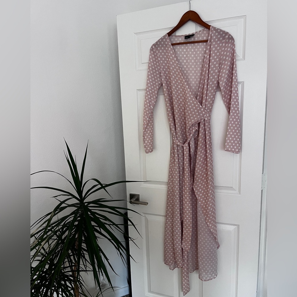 Summer beach wear robe polka dot